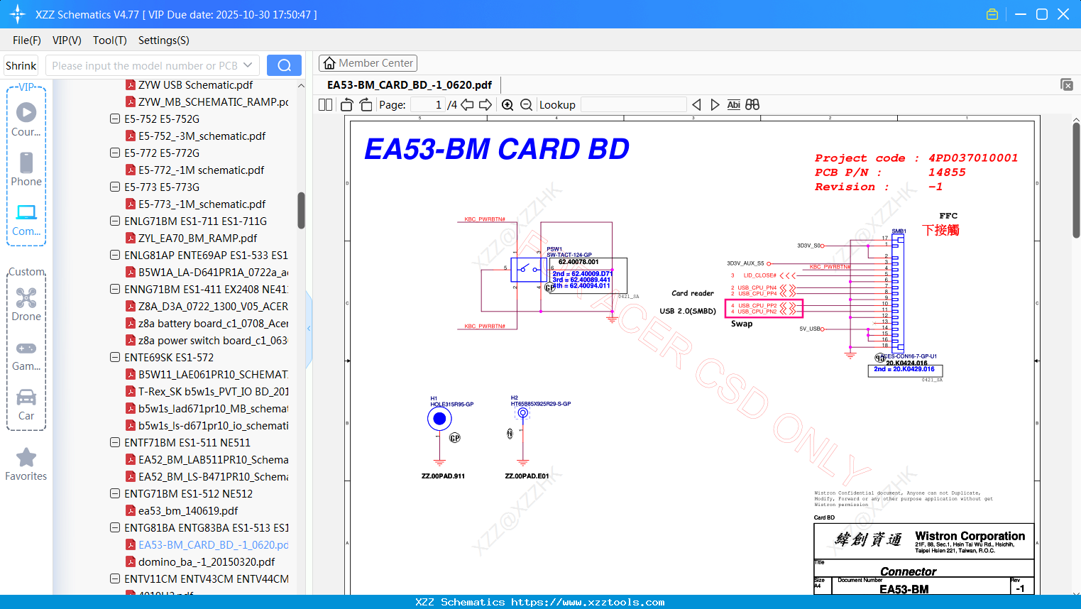 Laptop ACER EA53-BM_CARD_BD_-1_0620